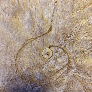 White Marble Monogram Necklace